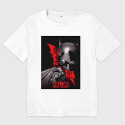 Футболка оверсайз мужская Бэтмен и пингвин, цвет: белый