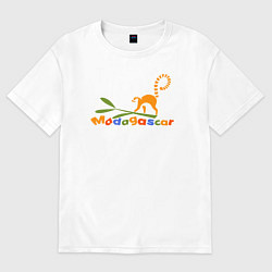Футболка оверсайз мужская Madagascar, цвет: белый