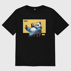 Мужская футболка оверсайз Panda with beer