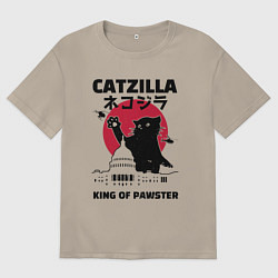 Футболка оверсайз мужская Котзилла, цвет: миндальный