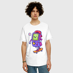 Футболка оверсайз мужская Tetris skater, цвет: белый — фото 2