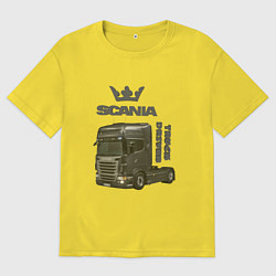 Футболка оверсайз мужская Скания truck driver, цвет: желтый