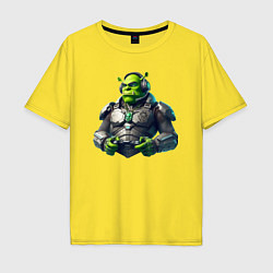 Футболка оверсайз мужская G2 esports team - cyber Shrek, цвет: желтый