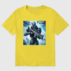 Футболка оверсайз мужская Mass Effect - N7 ai art, цвет: желтый