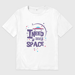 Футболка оверсайз мужская I need my space, цвет: белый