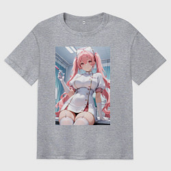 Мужская футболка оверсайз Медсестричка сделает тебе укол любви