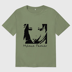 Футболка оверсайз мужская Милен Фармер, цвет: авокадо