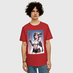 Футболка оверсайз мужская Тифа Локхарт из Final Fantasy VII, цвет: красный — фото 2