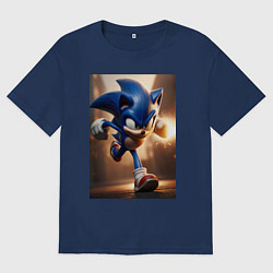 Мужская футболка оверсайз Бегущий Соник