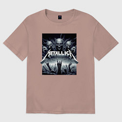 Футболка оверсайз мужская Thrash metal - Metallica, цвет: пыльно-розовый