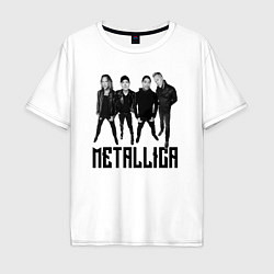 Футболка оверсайз мужская Metallica - cool guys, цвет: белый