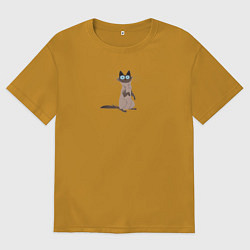 Футболка оверсайз мужская Kitten, цвет: горчичный