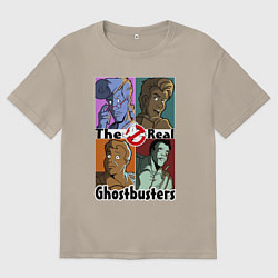 Футболка оверсайз мужская The real ghostbusters, цвет: миндальный