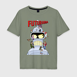 Футболка оверсайз мужская Futurama all, цвет: авокадо