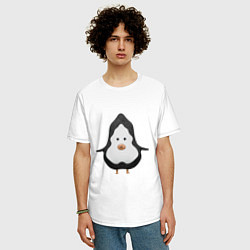 Футболка оверсайз мужская Cartoon penguin character, цвет: белый — фото 2