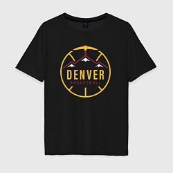 Футболка оверсайз мужская Basketball Denver, цвет: черный