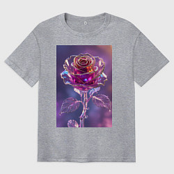 Мужская футболка оверсайз Кристальная роза