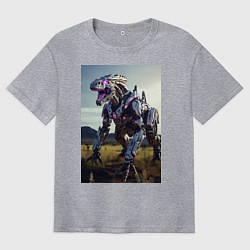 Футболка оверсайз мужская Робот в стиле Horizon, цвет: меланж