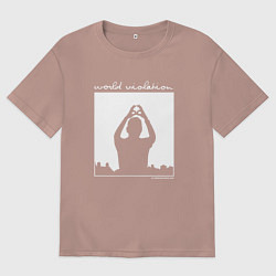 Футболка оверсайз мужская Depeche Mode world violation, цвет: пыльно-розовый