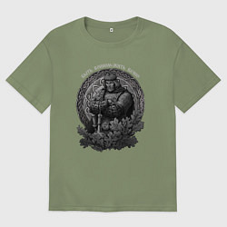 Футболка оверсайз мужская Воин живёт вечно, цвет: авокадо