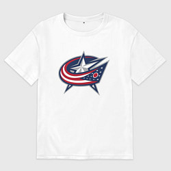 Мужская футболка оверсайз Columbus blue jackets - hockey team - emblem