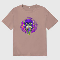 Футболка оверсайз мужская Purple monkey, цвет: пыльно-розовый