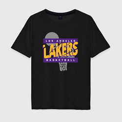 Футболка оверсайз мужская Lakers basketball play, цвет: черный