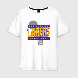 Футболка оверсайз мужская Lakers basketball play, цвет: белый