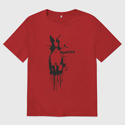 Футболка оверсайз мужская Banksy bunny, цвет: красный