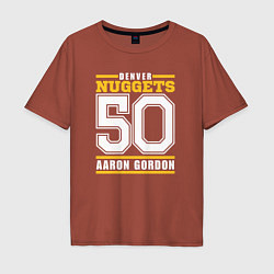 Футболка оверсайз мужская Denver - Aaron Gordon, цвет: кирпичный