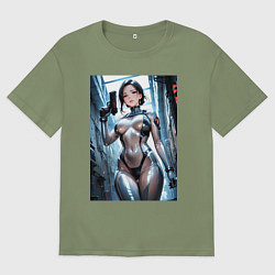 Мужская футболка оверсайз Девушка-наемница