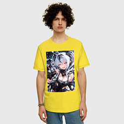 Футболка оверсайз мужская Jetavie Punishing Gray Raven, цвет: желтый — фото 2