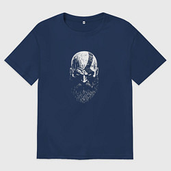 Мужская футболка оверсайз Кратос черно-белый