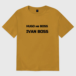 Футболка оверсайз мужская Hugo не boss, цвет: горчичный