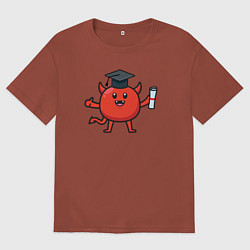 Футболка оверсайз мужская Дьяволёнок выпускник, цвет: кирпичный