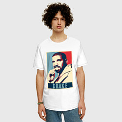 Футболка оверсайз мужская Drake obey, цвет: белый — фото 2