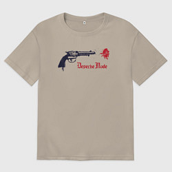 Футболка оверсайз мужская Depeche Mode gun, цвет: миндальный