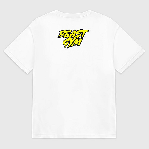 Мужская футболка оверсайз Beast gym / Белый – фото 2