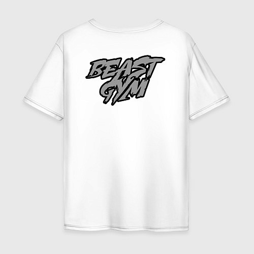 Мужская футболка оверсайз Beast gym dog / Белый – фото 2