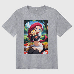 Мужская футболка оверсайз Джесси и Мяут на пикнике