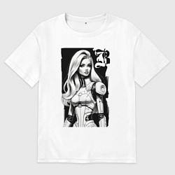 Футболка оверсайз мужская Barbie - sketch ai art fantasy, цвет: белый