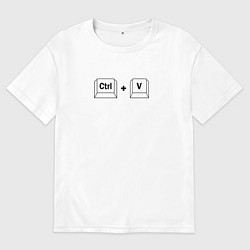 Футболка оверсайз мужская Ctrl V, вставить, цвет: белый
