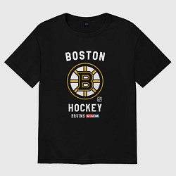 Футболка оверсайз мужская Boston Bruins team NHL, цвет: черный