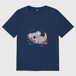 Мужская футболка оверсайз Сон коалы на ветке