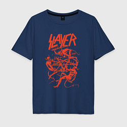Футболка оверсайз мужская Slayer Demon Skull, цвет: тёмно-синий