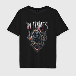 Футболка оверсайз мужская In Flames Mask, цвет: черный