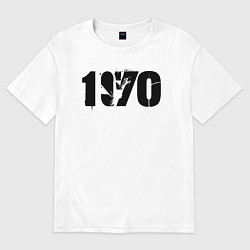 Футболка оверсайз мужская Ретро-стиль 1970, цвет: белый