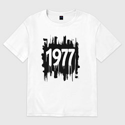Футболка оверсайз мужская Готический стиль 1977, цвет: белый