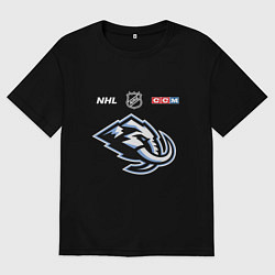 Футболка оверсайз мужская Юта Маммот логотип команды, цвет: черный