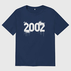 Футболка оверсайз мужская Граффити стиль 2002, цвет: тёмно-синий